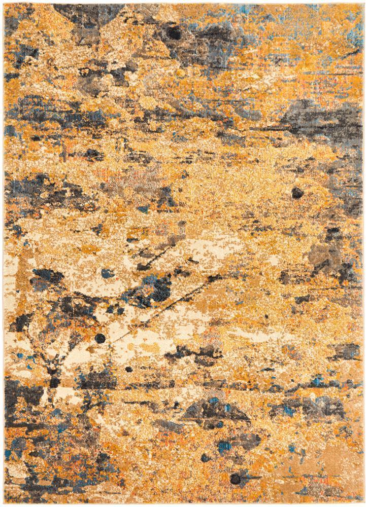 River Contemporary Rust Orange Multi-Colour Rug