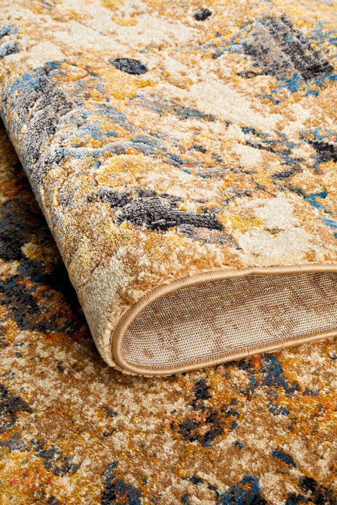 River Contemporary Rust Orange Multi-Colour Rug