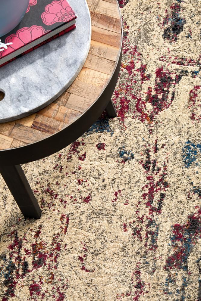 River Contemporary Stone Multi-Colour Rug