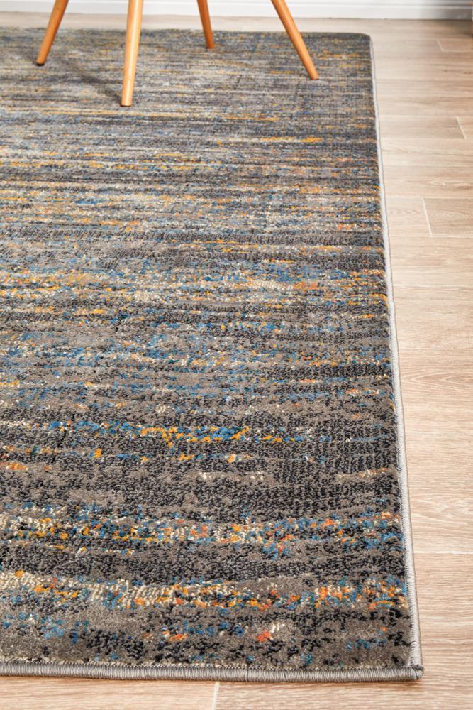 River Contemporary Slate Multi-Colour Rug