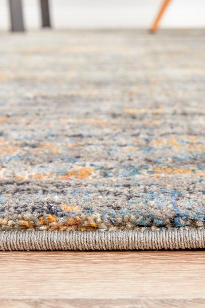 River Contemporary Slate Multi-Colour Rug