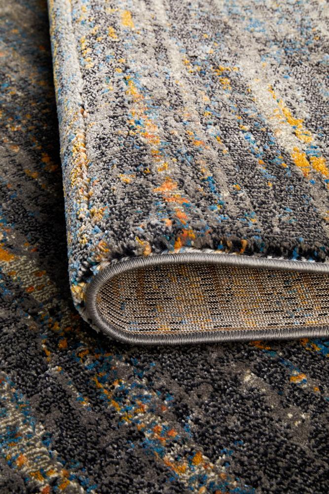 River Contemporary Slate Multi-Colour Rug