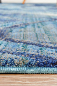 Thumbnail for River Contemporary Indigo Waves Rug