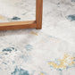 Anthea Modern Abstract Grey Golden Yellow & Teal Polyester Rug