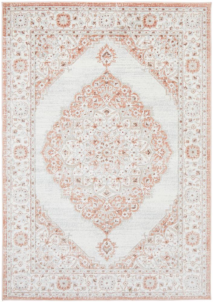 Emily Traditional Ivory & Peach Rug