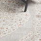 Emily Traditional Grey & Rose Floral Pattern Rug