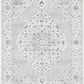 Emily Traditional Grey & Blue Floral Pattern Rug
