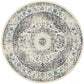 Isla Transitional White Grey & Blue Timeless Round Rug
