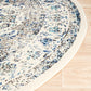 Isla Transitional White Grey & Blue Timeless Round Rug