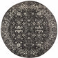 Chantel Transitional Charcoal Monochrome Round Rug