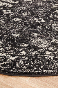 Thumbnail for Chantel Transitional Charcoal Monochrome Round Rug