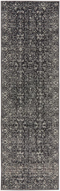 Thumbnail for Chantel Transitional Charcoal Monochrome Rug hall runner