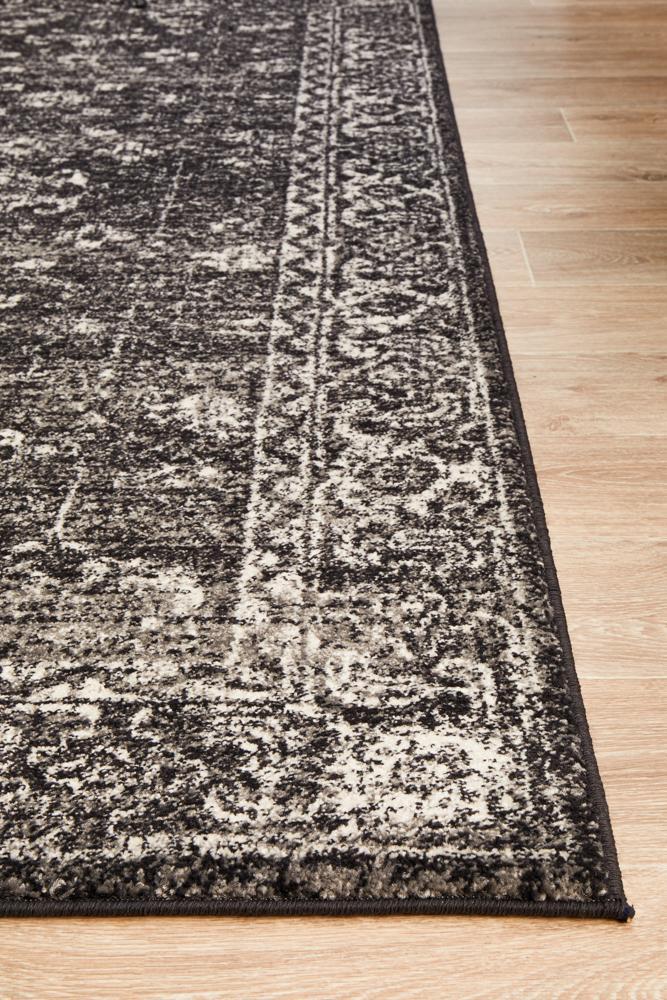 Chantel Transitional Charcoal Monochrome Rug