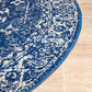 Avery Transitional Navy & White Round Rug