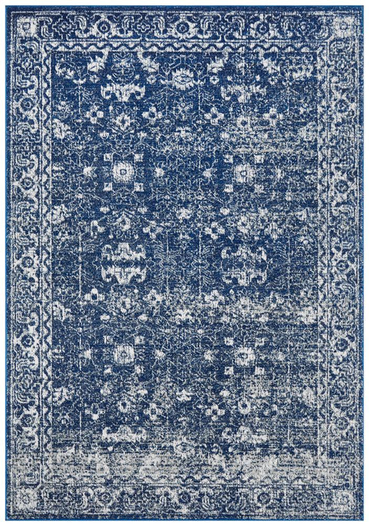 Avery Transitional Navy & White Rug