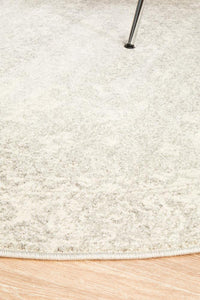 Thumbnail for Miley Transitional Light Grey Round Rug