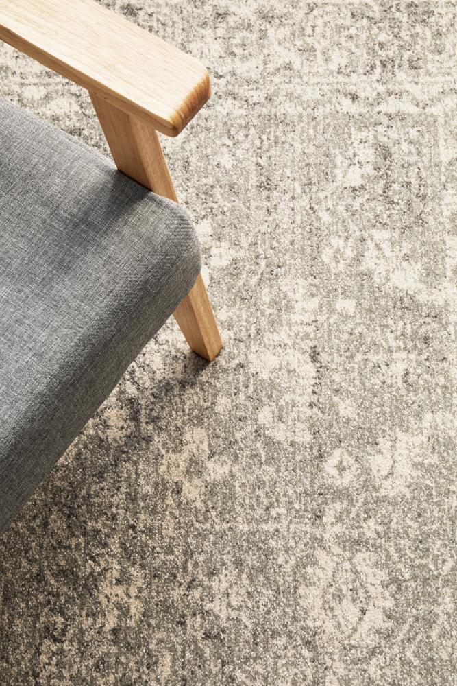 Miley Transitional Grey & White Rug