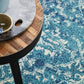 Masie Transitional Blue & White Rug close up