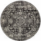 Sia Transitional Charcoal Monochrome Round Rug
