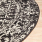 Sia Transitional Charcoal Monochrome Round Rug