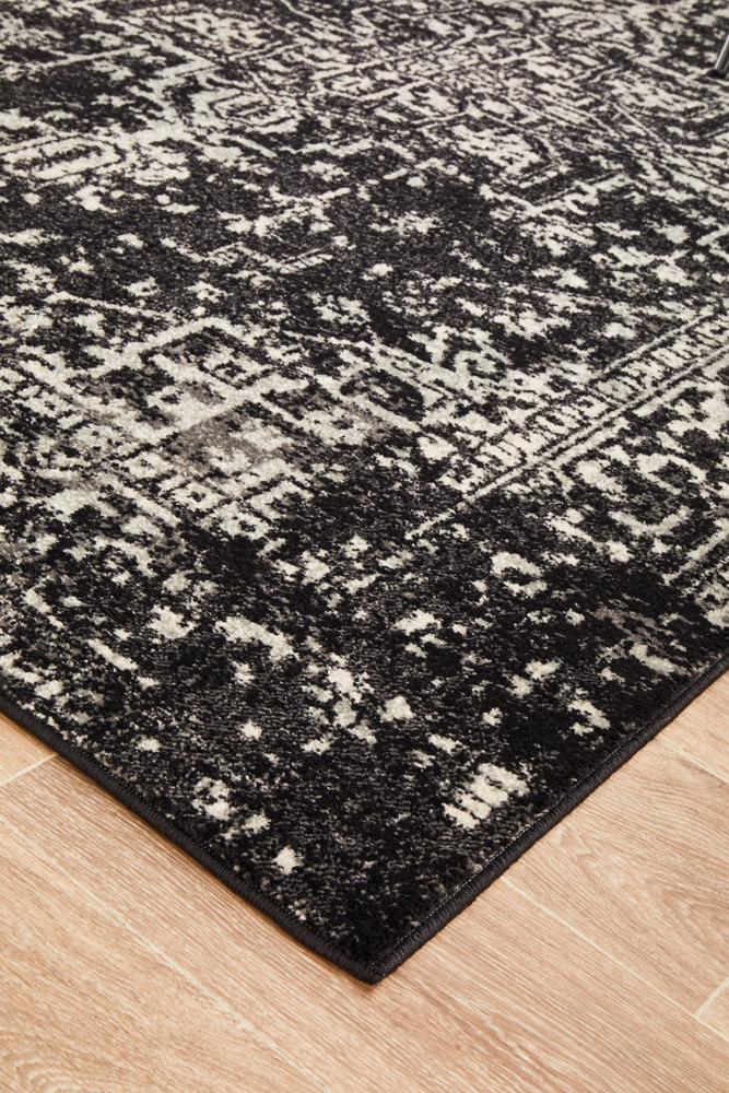 Sia Transitional Charcoal Monochrome Rug