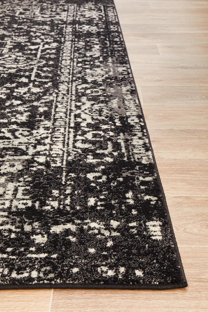 Sia Transitional Charcoal Monochrome Rug