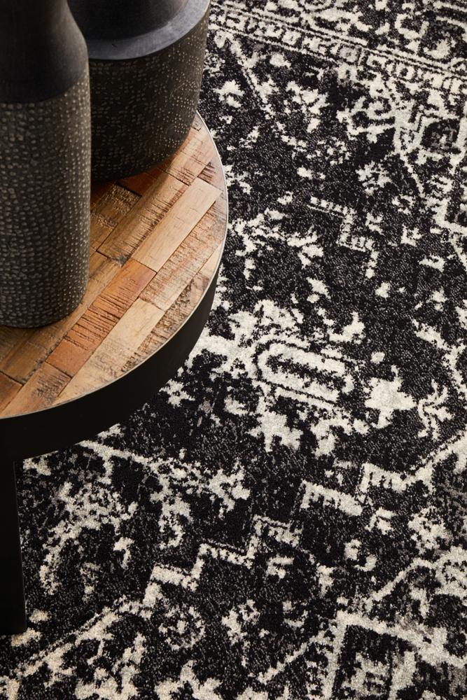 Sia Transitional Charcoal Monochrome Rug
