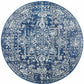 Esther Transitional Blue & White Round Rug