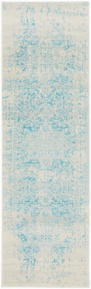 Carli Transitional Blue & White Distressed Rug