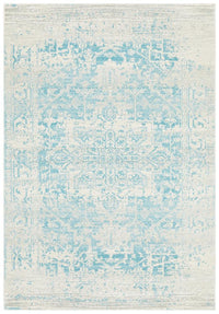 Thumbnail for Carli Transitional Blue & White Distressed Rug