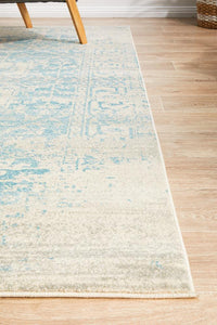 Thumbnail for Carli Transitional Blue & White Distressed Rug