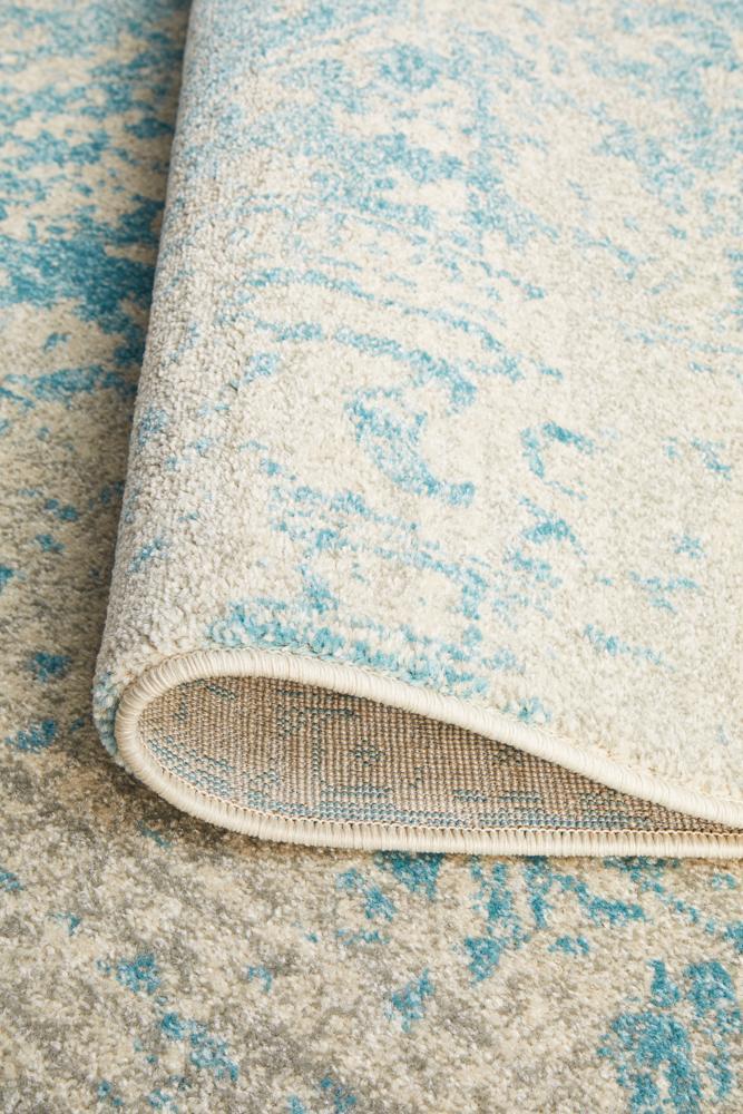 Carli Transitional Blue & White Distressed Rug