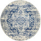 Jezebel Transitional Navy & White Round Rug