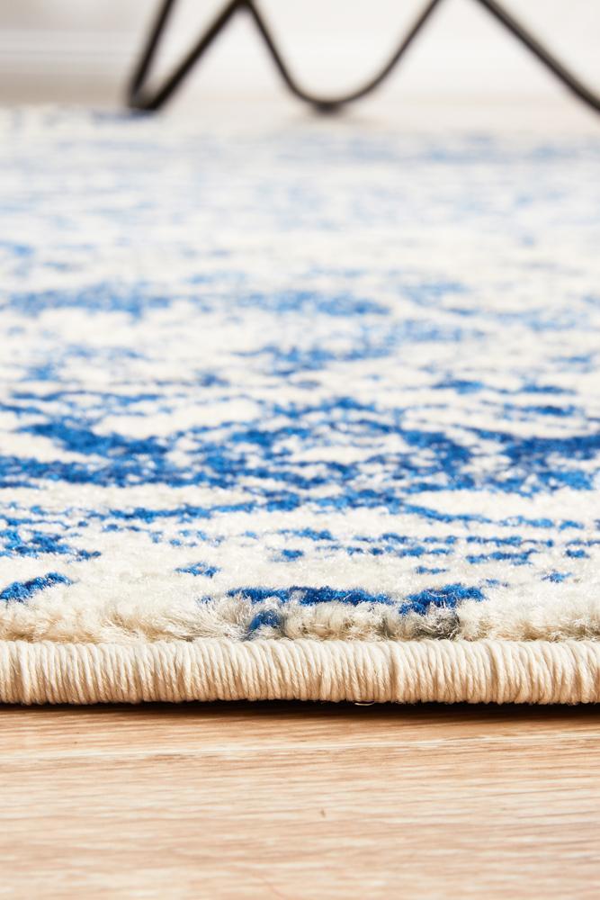 Jezebel Transitional Navy & White Round Rug