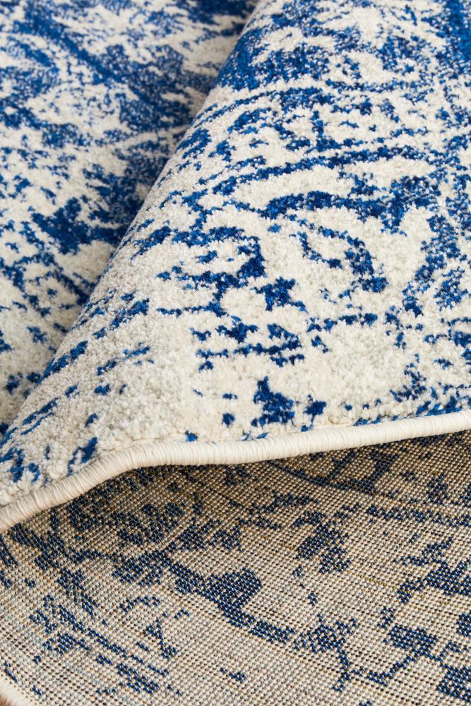 Jezebel Transitional Navy & White Round Rug