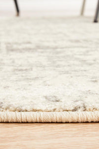 Thumbnail for Camilla Transitional Grey & White Distressed Round Rug