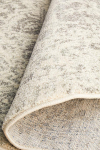 Thumbnail for Camilla Transitional Grey & White Distressed Round Rug