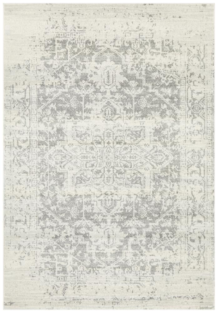 Camilla Transitional Grey & White Distressed Rug