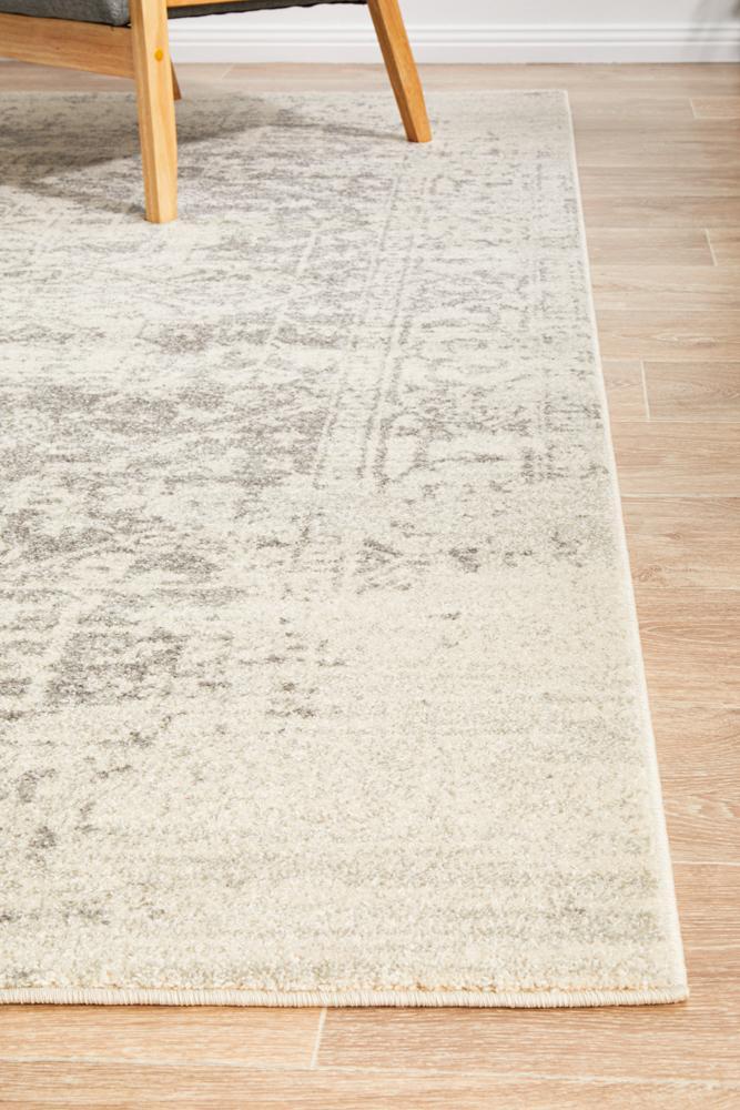 Camilla Transitional Grey & White Distressed Rug