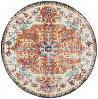 Thumbnail for Aziza Transitional Multi-Colour Round Rug