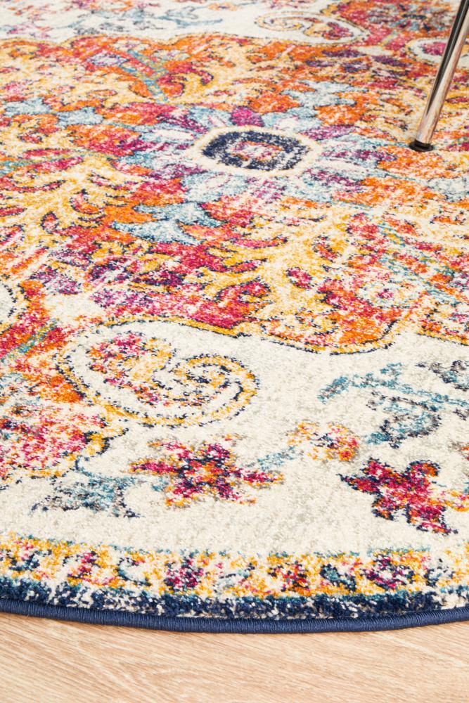 Aziza Transitional Multi-Colour Round Rug