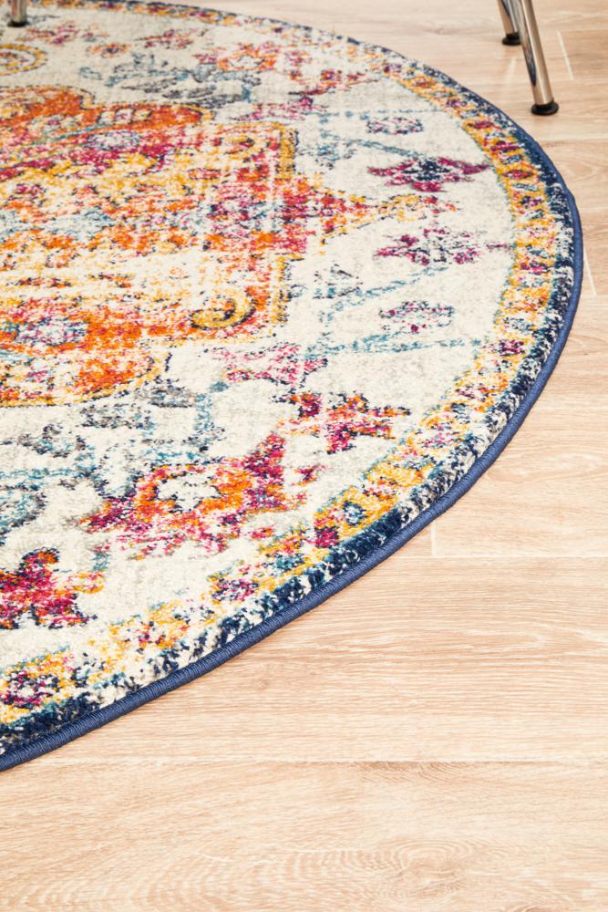 Aziza Transitional Multi-Colour Round Rug