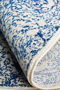 Thumbnail for Rayna Transitional Blue & White Round Rug