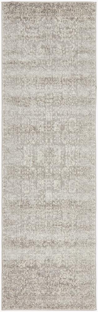 Estelle Transitional Grey & White Rug hall runner