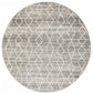 Talia Geometric Grey & White Diamond Pattern Round Rug