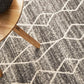 Talia Geometric Grey & White Diamond Pattern Rug