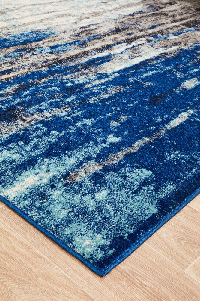 Mila Abstract Blue & Grey Transitional Rug