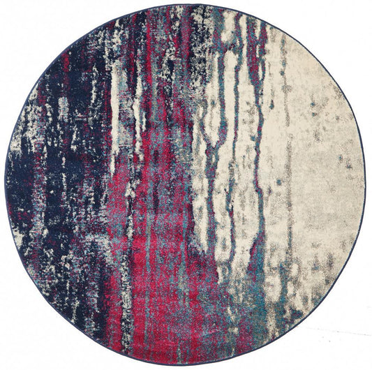 Mila Abstract Multi-Colour Transitional Round Rug