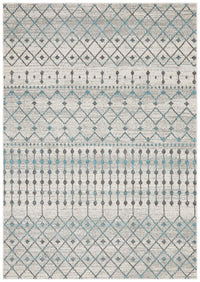 Thumbnail for Senna Tribal Grey & Blue Power Loomed Rug