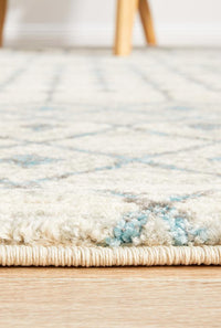Thumbnail for Senna Tribal Grey & Blue Power Loomed Rug